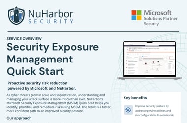 Security Exposure Management Quick Start Service Overview